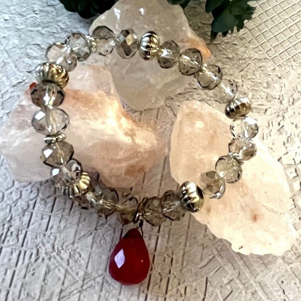 Simple Beaded Drop Stretch Bracelet